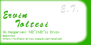 ervin toltesi business card